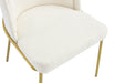set of 2 dinning chair white seat brown leg - DTYStore