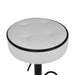 Round Storage Bar Stool Set of 2, White Faux Leather Height Adjustable Barstool, 360°Counter Height Swivel Stool, Armless Bar Chair with Metal Frame for Kitchen Counter Dining Living Room - DTYStore