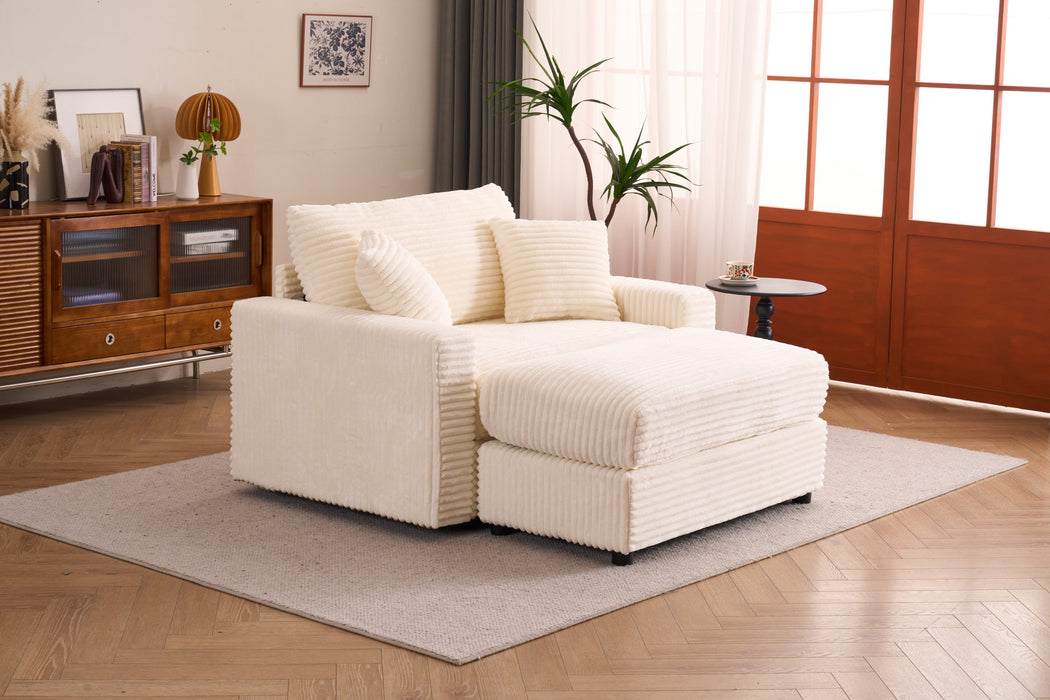 Single Sofa Chair with Removable Ottoman, Comfy Sleeper Chair, Modern and High-Quality Lounge Sofa Bed for Living Room, Bedroom, Small Apartment - DTYStore