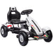 Kids Pedal Go Kart, Outdoor Ride on Toys with Adjustable Seat, Sharp Handling, Handbrake, 4 Non-Slip Rubber Wheels for Boys & Girls Aged 5-12 Years Old, White - DTYStore