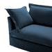 Upholstered Slipcovered Armchair with Ottoman, Deep Seat Armchair W/ Wide Ottoman for Living Room, Armchair Sets with Large Soft Pillows(Set of 2),Chenille Fabric,Blue - DTYStore