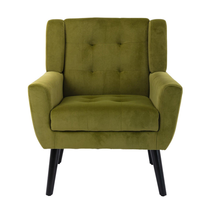 Modern Soft Velvet Material Ergonomics Accent Chair Living Room Chair Bedroom Chair Home Chair With Black Legs For Indoor Home - DTYStore