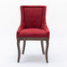 Furniture,Ultra Side Dining Chair,Thickened fabric chairs with neutrally toned solid wood legs,Bronze nail head,Set of 2,Wine Red,Burgundy,SW1807WR - DTYStore