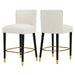 27inch-counterstool, modern design with a smooth, light - colored fabric and circular footrest with a gold - colored finish,creates a sophisticated and luxurious look--Begie - DTYStore