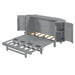 Full Murphy Bed with Hidden Storage & Modern Woven Design,Gray - DTYStore
