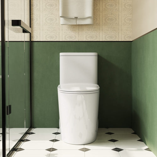 1.1/1.6 GPF Elongated Comfort Height Floor Mounted One-Piece Toilet ,  CUPC Certified, WaterSense Cetified, Ceramic, White Color, Soft Close Seat - Image 4