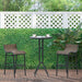 Outsunny 3 Piece Bar Height Outdoor Bistro Set for 2, Round Patio Pub Table 2 Bar Chairs with Comfortable Design & Strong Build, Tan - DTYStore
