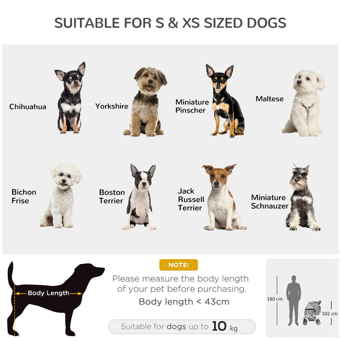 Travel Pet Stroller for Dogs, Cats, One-Click Fold Jogger Pushchair with Swivel Wheels, Braket, Basket Storage, Safety Belts, Adjustable Canopy, Zippered Mesh Window Door, Grey