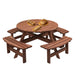8 Person Wooden Picnic Table, Outdoor Camping Dining Table with Seat, Garden, DIY w/ 4 Built-in Benches, 2220lb Capacity - DTYStore