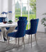 Contemporary Blue Color Flannelette 2pcs Side Chairs Button-Tufted Upholstered Dining Chairs Wingback Design Furniture Set - DTYStore