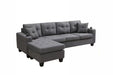 Sectional sofa left with footrest, convertible corner sofa with armrest storage, sectional sofa for living room and apartment, chaise longue left (grey) - DTYStore