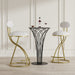 Bar Stools Set of 2 S-shaped Gold Barstools with Backrest Floral Print Upholstered Dining Chairs Counter Height Stool for Kitchen Island (Gold & White Print) - DTYStore