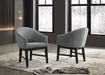 Haven Set of 2 Gray Fabric Barrel Dining Chair with Black Finish Legs - DTYStore