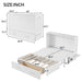 Queen Size Mobile Murphy Bed with Drawer and Little Shelves on Each Side,White - DTYStore