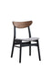 Rebi Gray Linen, Walnut & Black Finish Side Chair (Set of 2) - DTYStore