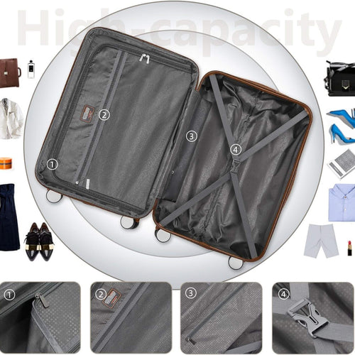 Luggage Sets 6 Piece with Duffel Bags, Hardside Expandable Suitcases with Spinner Wheels TSA Lock, Cream - Image 5