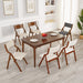 Upholstered folding Dining chair, space saving, easy to carry, Dining Room,No assembly required, 2-Pack-Grey+Walnut - DTYStore