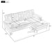 83" Modern Sectional Sofas Couches Velvet L Shaped Couches for Living Room, Bedroom, Brown - DTYStore