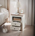 Farmhouse Nightstand , End Table, Side Table with 2 Drawers Storage Cabinet for Bedroom, Living Room, Farmhouse Design, Wood Rustic, Antique White - DTYStore