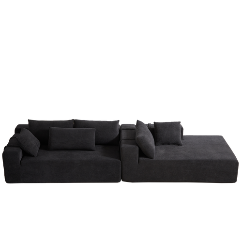 Modern Chenille Upholstered Sectional Sofa Couch Set,Modular 108' L Shaped Sectional Living Room Sofa Set With 6 Pillows,Free Combination Sofa Couch for Living Room,Bedroom(Right Chaise)W834P240010 - Image 4