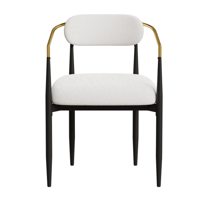 dining chairs set of 2 white , medieval modern dining chairs, teddy velvet chairs with metal legs, kitchen, easy to assemble suitable for home and office use Default -DTYStore