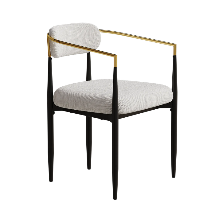 dining chairs set of 2 white , medieval modern dining chairs, teddy velvet chairs with metal legs, kitchen, easy to assemble suitable for home and office use Default -DTYStore