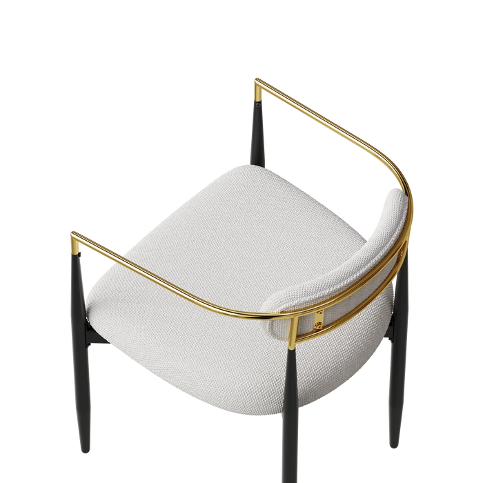 dining chairs set of 2 white , medieval modern dining chairs, teddy velvet chairs with metal legs, kitchen, easy to assemble suitable for home and office use Default -DTYStore