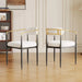 dining chairs set of 2 white , medieval modern dining chairs, teddy velvet chairs with metal legs, kitchen, easy to assemble suitable for home and office use Default -DTYStore
