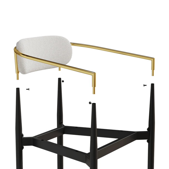 dining chairs set of 2 white , medieval modern dining chairs, teddy velvet chairs with metal legs, kitchen, easy to assemble suitable for home and office use Default -DTYStore