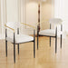dining chairs set of 2 white , medieval modern dining chairs, teddy velvet chairs with metal legs, kitchen, easy to assemble suitable for home and office use Default -DTYStore