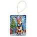 Bull Terrier Christmas Reindeer Porcelain Ornament Christmas Tree Hanging Decorations for Home Christmas Holiday, Rectangle, Gift, Multicolor - DTYStore
