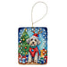 Dandie Dinmont Terrier Christmas Reindeer Porcelain Ornament Christmas Tree Hanging Decorations for Home Christmas Holiday, Rectangle, Gift, Multicolor - DTYStore