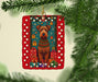 Irish Terrier Holiday Christmas Porcelain Ornament Christmas Tree Hanging Decorations for Home Christmas Holiday, Rectangle, Gift, Multicolor