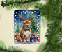 Pit Bull Terrier Christmas Reindeer Porcelain Ornament Christmas Tree Hanging Decorations for Home Christmas Holiday, Rectangle, Gift, Multicolor - DTYStore
