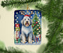 Old English Sheepdog Christmas Reindeer Porcelain Ornament Christmas Tree Hanging Decorations for Home Christmas Holiday, Rectangle, Gift, Multicolor - DTYStore