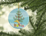 Belgian Hunchback Canary Merry Christmas Ceramic Ornament Christmas Tree Hanging Decorations for Home Christmas Holiday, Party, Gift, 3 in, Multicolor