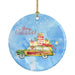 Merry Christmas Vizsla Ceramic Ornament Christmas Tree Hanging Decorations for Home Christmas Holiday, Party, Gift, 3 in, Multicolor Default