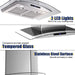 30 inch Wall Mounted Range Hood 700CFM Tempered Glass Touch Panel Control Vented LEDs - DTYStore