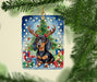 Black and Tan Dachshund Christmas Reindeer Porcelain Ornament Christmas Tree Hanging Decorations for Home Christmas Holiday, Rectangle, Gift, Multicolor - DTYStore