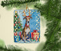 Brindle Greyhound Christmas Reindeer Porcelain Ornament Christmas Tree Hanging Decorations for Home Christmas Holiday, Rectangle, Gift, Multicolor