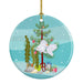 Ryukin Goldfish Merry Christmas Ceramic Ornament Christmas Tree Hanging Decorations for Home Christmas Holiday, Party, Gift, 3 in, Multicolor Default