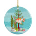 Lionhead Goldfish Merry Christmas Ceramic Ornament Christmas Tree Hanging Decorations for Home Christmas Holiday, Party, Gift, 3 in, Multicolor Default