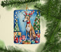 Greyhound Christmas Reindeer Porcelain Ornament Christmas Tree Hanging Decorations for Home Christmas Holiday, Rectangle, Gift, Multicolor