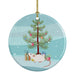 White Domestic Mouse Merry Christmas Ceramic Ornament Christmas Tree Hanging Decorations for Home Christmas Holiday, Party, Gift, 3 in, Multicolor Default