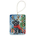 Puli Christmas Reindeer Porcelain Ornament Christmas Tree Hanging Decorations for Home Christmas Holiday, Rectangle, Gift, Multicolor Default