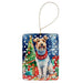 Wire Fox Terrier Christmas Porcelain Ornament Christmas Tree Hanging Decorations for Home Christmas Holiday, Rectangle, Gift, Multicolor Default
