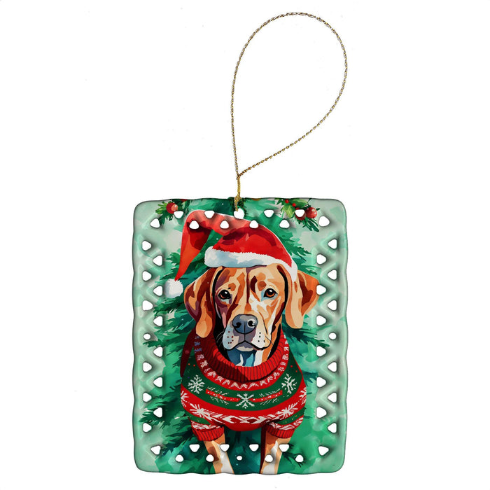 Vizsla Christmas Porcelain Ornament Christmas Tree Hanging Decorations for Home Christmas Holiday, Rectangle, Gift, Multicolor - DTYStore