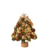 Tabletop Christmas Tree Small Mini Christmas Tree for Table Top; Artificial Snow Flocked with Xmas Ornaments; Gold Christmas Decorations for Home Office Apartment - DTYStore