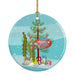 Dwarf Gourami Merry Christmas Ceramic Ornament Christmas Tree Hanging Decorations for Home Christmas Holiday, Party, Gift, 3 in, Multicolor Default