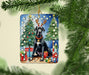 Black Great Dane Christmas Reindeer Porcelain Ornament Christmas Tree Hanging Decorations for Home Christmas Holiday, Rectangle, Gift, Multicolor - DTYStore
